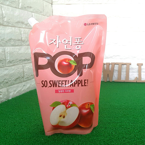 엘지 자연퐁 POP 달콤한 사과향 리필 1300ml /사과향 주방세제 / LG생활건강